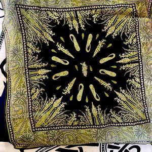 Sheer green printed scarf